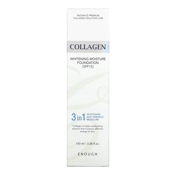 Enough Collagen Whitening Moisture Foundation 3in1 – feuchtigkeitsspendende Gesichtsgrundierung mit Kollagen, LSF 15, 23, 100 ml