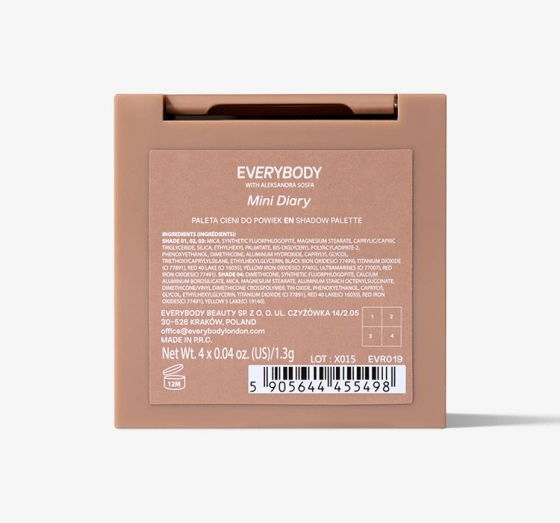 Kliknij na zdjęcie, aby je powiększyć Everybody London x Aleksandra Sosfa Lidschattenpalette Mini Diary 1,3g