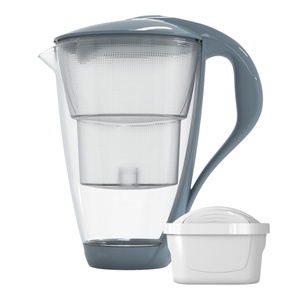 Dafi Crystal LED Glas-Filterkanne 2 l, Edelstahl + Unimax-Filterkartusche