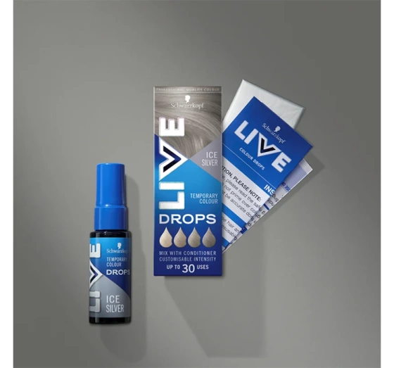 Schwarzkopf Live Drops semi-permanente Haarfarbe Icy Silver 30ml