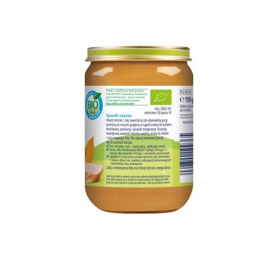 Kliknij na zdjęcie, aby je powiększyć HiPP Bio Menü nach dem 5. Monat Kürbis mit Apfel und Pute 180g