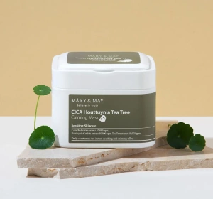 Mary&May; CICA Houttuynia Tea Tree Calming Mask – Set mit beruhigenden Gesichtsmasken, 30 Stück