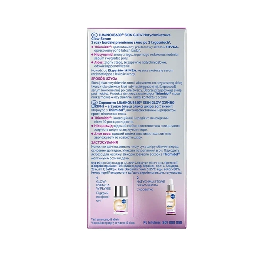 NIVEA Luminous630 sofortiges Glow-Serum gegen Pigmentflecken 15ml