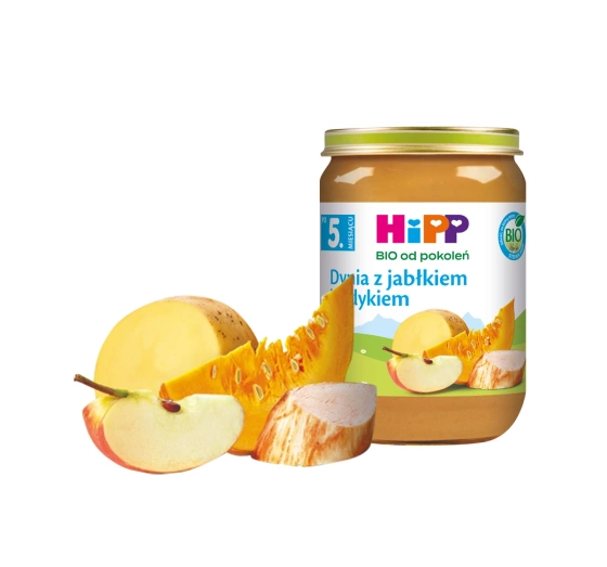 Kliknij na zdjęcie, aby je powiększyć HiPP Bio Menü nach dem 5. Monat Kürbis mit Apfel und Pute 180g