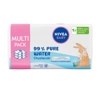 NIVEA BABY 99% Pure Water biologisch abbaubare Feuchttücher Mehrfachpackung 3x57 Stück
