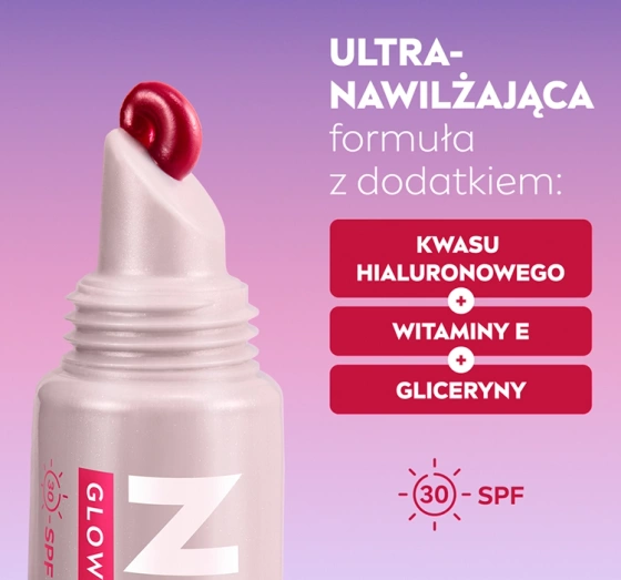 Kliknij na zdjęcie, aby je powiększyć NIVEA Glow Lips Lippenbalsam SPF30 Berry 10 ml