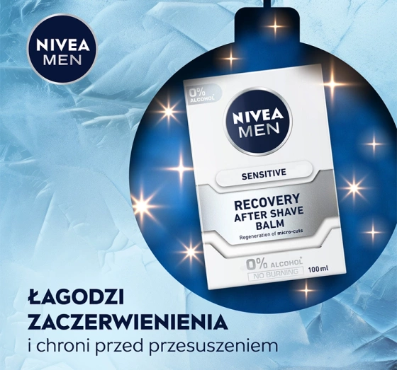 NIVEA MEN Feel Recovered Sensitive Duo Geschenkset für Männer Rasierschaum + Aftershave-Balsam