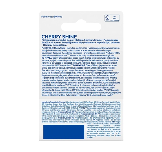 Kliknij na zdjęcie, aby je powiększyć NIVEA Pflegender Lippenstift Cherry Shine 4,8 g