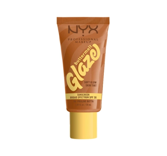 NYX Professional Makeup Buttermelt Glaze Creme-Foundation mit SPF30 06 Praline Butta 30 ml 