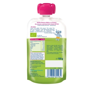 HiPP Bio Fruchtpüree im Quetschbeutel nach dem 6. Monat Äpfel Bananen Himbeeren mit Dinkel 100 g