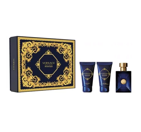 VERSACE DYLAN BLUE POUR HOMME EDT SPRAY 50ML + DUSCHGEL + AFTER SHAVE LOTION SET