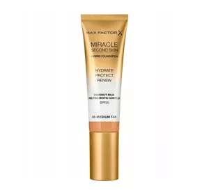 MAX FACTOR MIRACLE SECOND SKIN FOUNDATION 08 MEDIUM TAN 30ML