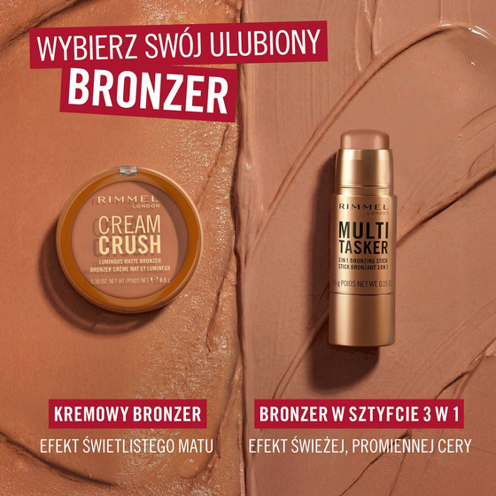 Rimmel Cream Crush Gesichtsbronzer mit strahlendem Matt-Effekt 001 Chai Latte 8,5 g