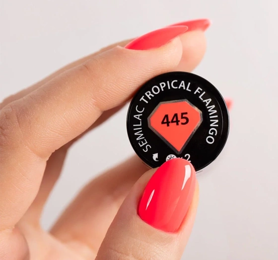 SEMILAC UV HYBRID NAGELLACK 445 TROPICAL FLAMINGO