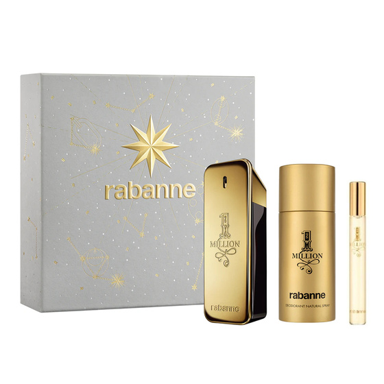 Kliknij na zdjęcie, aby je powiększyć Rabanne 1 Million Eau de Toilette Spray 100 ml + 10 ml + Deodorant-Spray 150 ml