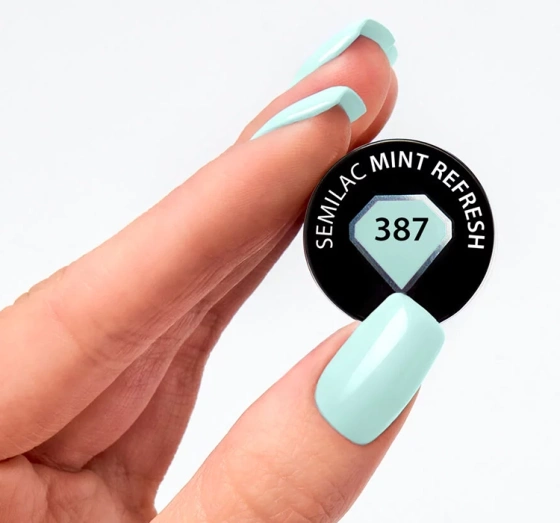 Kliknij na zdjęcie, aby je powiększyć Semilac Soulmate Mix Hybridlack 387 Mint Refresh 7 ml