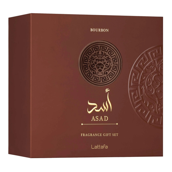 Lattafa Asad Bourbon Eau de Parfum Spray 100 ml + 12 ml + Duschgel 100 ml
