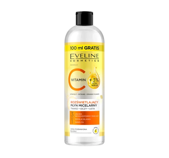 Eveline Cosmetics Aufhellendes Mizellenwasser mit Vitamin C 500 ml