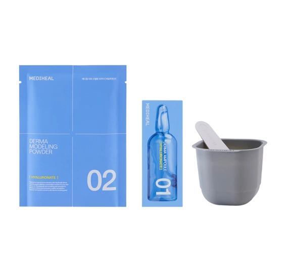 Mediheal Derma Modeling Pack Hyaluronate Moisture Gesichtspflege-Set Algenmaske 28 g + Serum 2 ml