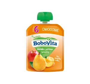 BoboVita Fruchtmus ab dem 6. Monat: Aprikosen mit Apfel und Birne, 80 g