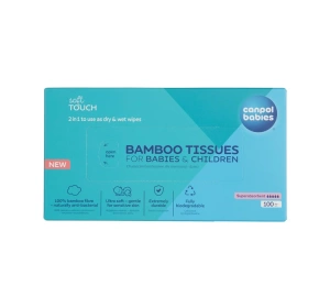 Canpol Babies Soft Touch – trockene Bambus-Feuchttücher für Babys und Kinder, 100 Stück