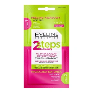 Eveline Cosmetics 2 Steps to Beauty – reinigende und entgiftende 2-Phasen-Behandlung, 2 x 4 ml