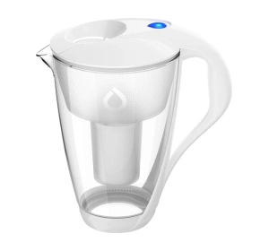 Dafi Crystal LED Glas-Wasserkanne 2 l weiß + Classic-Filter