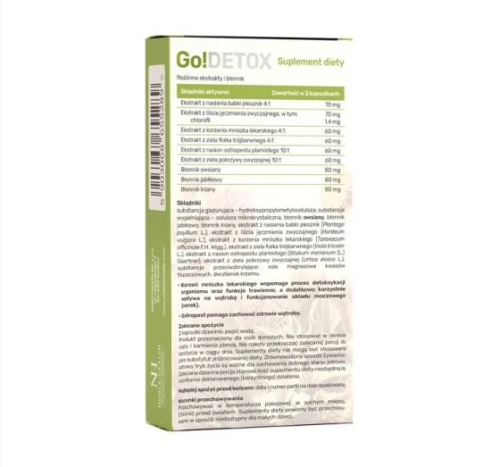 Kliknij na zdjęcie, aby je powiększyć Noble Health Go!Detox Nahrungsergänzungsmittel in Kapselform Löwenzahnwurzel
