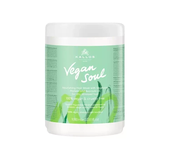 KALLOS VEGAN SOUL VEGANE NÄHRENDE MASKE FÜR TROCKENES UND GESCHÄDIGTES HAAR 1000ML