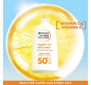 GARNIER AMBRE SOLAIRE SUPER UV VITAMIN C FLUID GEGEN VERFÄRBUNGEN SPF50+ 40ML