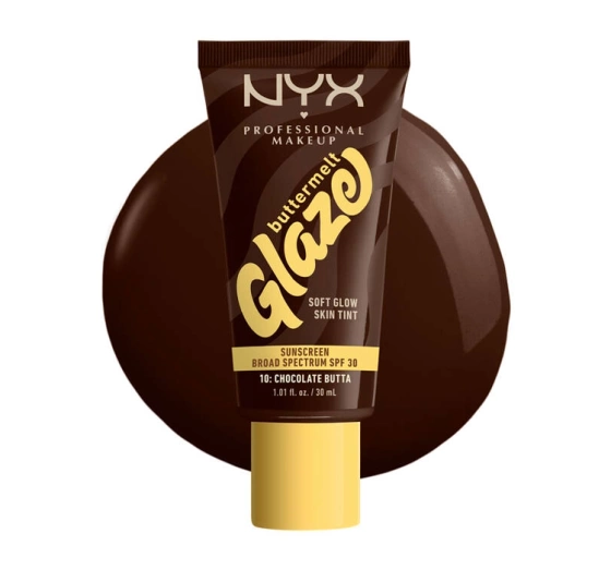 NYX Professional Makeup Buttermelt Glaze Creme-Foundation mit SPF30 10 Chocolate Butta 30 ml 