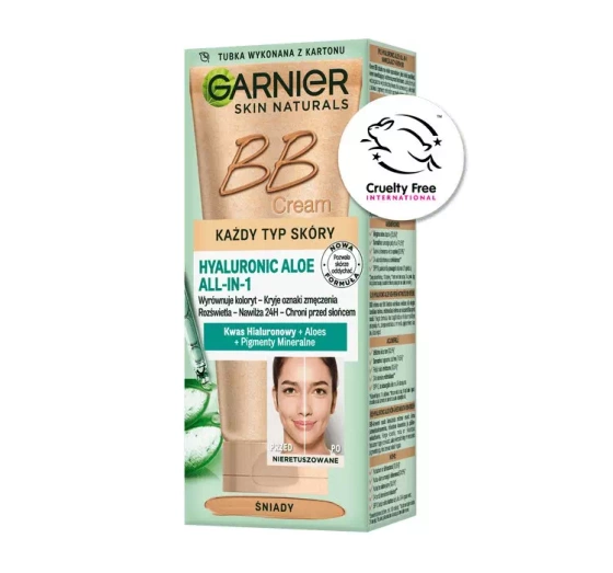 GARNIER SKIN NATURALS HYALURONIC ALOE ALL-IN-1 FEUCHTIGKEITSSPENDENDE BB-CREME MEDIUM 50ML