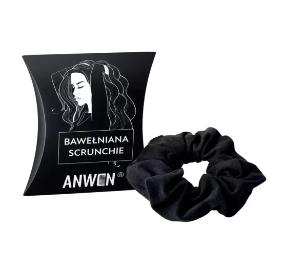 ANWEN BAUMWOLLE SCRUNCHIE SCHWARZES HAARBAND