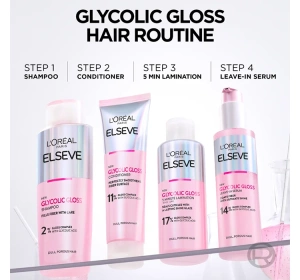 L'Oréal Paris Elseve Glycolic Gloss – glättendes Leave-in-Serum für stumpfes und sprödes Haar, 150 ml