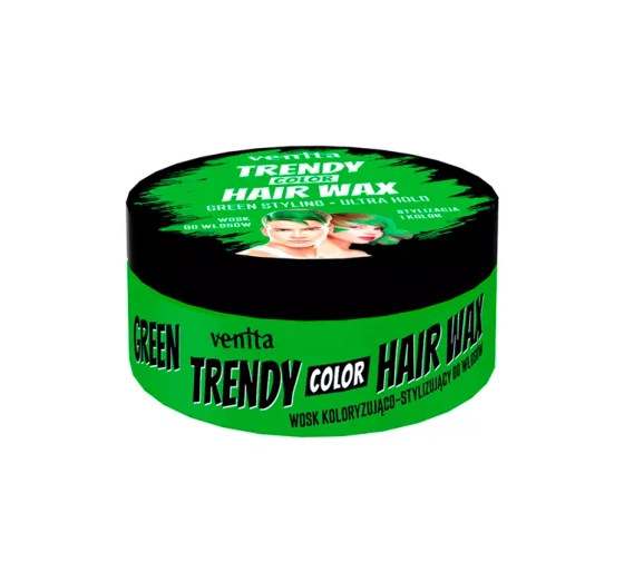 Kliknij na zdjęcie, aby je powiększyć VENITA TRENDY COLOR HAIR WAX – FARB- UND STYLINGWACHS FÜR DAS HAAR, GRÜN, 75 G