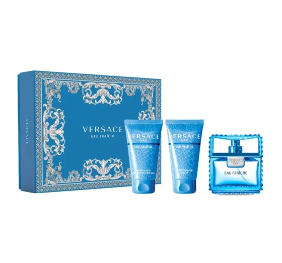 Versace Man Eau Fraîche Eau de Toilette Spray 50 ml + Aftershave-Balsam 50 ml + Duschgel 50 ml