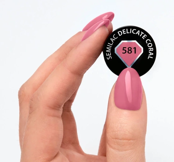 SEMILAC NUDE NAILS HYBRIDLACK 581 DELICATE CORAL 7ML