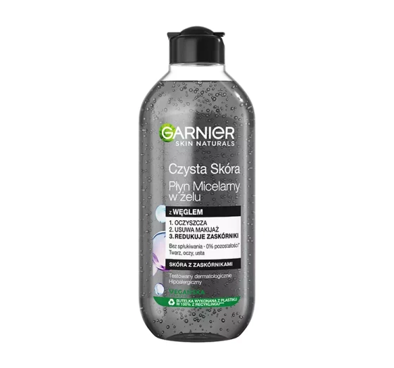 GARNIER CLEAN SKIN MIZELLENWASSER-GEL MIT AKTIVKOHLE 400ML