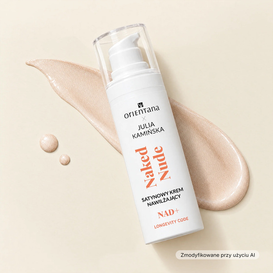 Kliknij na zdjęcie, aby je powiększyć Orientana x Julia Kamińska Longevity Code Naked Nude NAD+ Satin-Creme für Haut, die Feuchtigkeit und Geschmeidigkeit benötigt, 30 ml