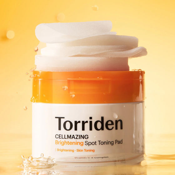 Torriden Cellmazing Brightening Spot Toning Pad – aufhellende Gesichts-Tonisierungspads mit Vitamin C, 70 Stück