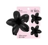 eCarla – Set mit drei blumenförmigen Haarspangen, schwarz, SP428