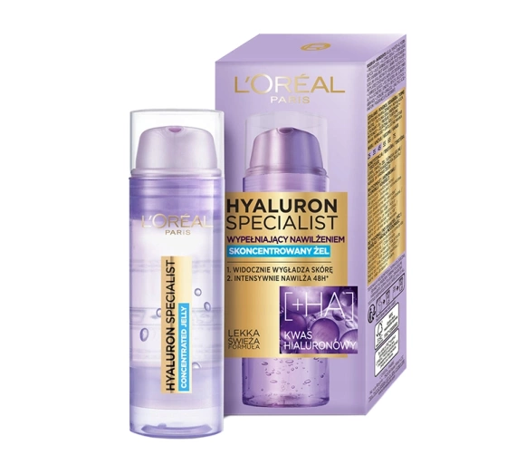 Kliknij na zdjęcie, aby je powiększyć LOREAL HYALURON SPECIALIST AUFFÜLLENDES UND FEUCHTIGKEITSSPENDENDES GEL 50ML