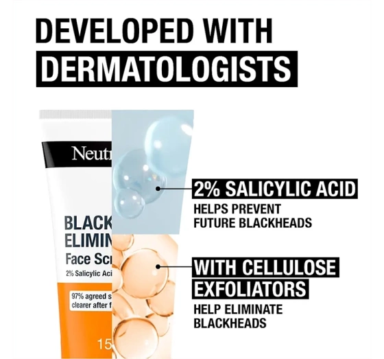 Kliknij na zdjęcie, aby je powiększyć Neutrogena Blackhead Eliminating Face Scrub 2% Salicylic Acid Gesichtspeeling mit Salicylsäure 150 ml
