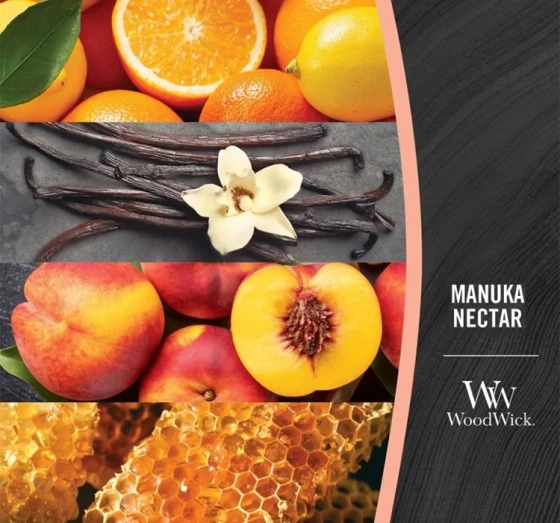 Kliknij na zdjęcie, aby je powiększyć Woodwick Medium Jar Candle Duftkerze Manuka Nectar 275 g