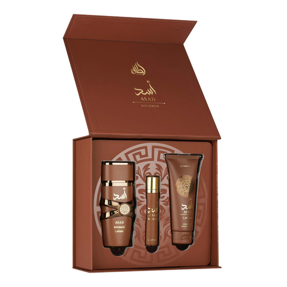 Lattafa Asad Bourbon Eau de Parfum Spray 100 ml + 12 ml + Duschgel 100 ml