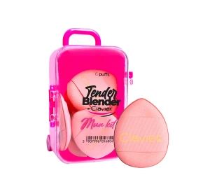 Clavier Tender Blender Mua Kit – Mini-Set mit Make-up-Schwämmchen im Koffer, rosa, 6 Stück