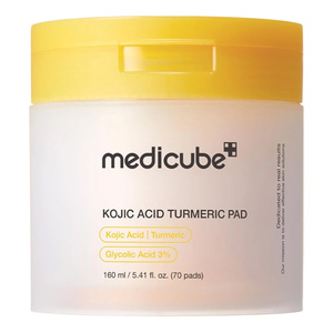 Medicube Kojic Acid Kojic Acid Turmeric Pad – aufhellende Gesichts-Tonisierungspads gegen Hautverfärbungen mit Kojisäure, 70 Stück