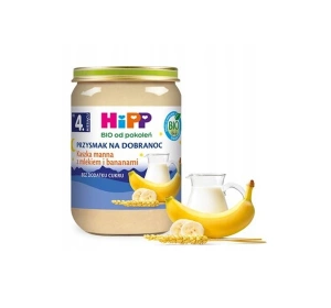 HiPP Bio Gläschen-Dessert nach dem 4. Monat Grießbrei mit Milch und Bananen 190 g