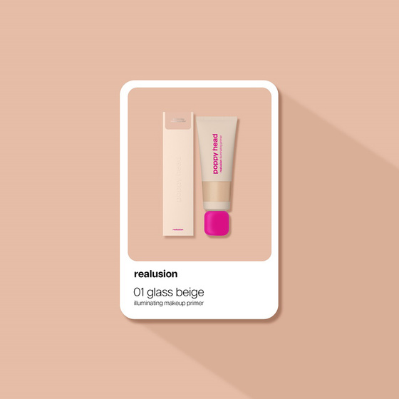 Kliknij na zdjęcie, aby je powiększyć Poppy Head Realusion aufhellende Make-up-Unterlage 01 Glass Beige 30 ml