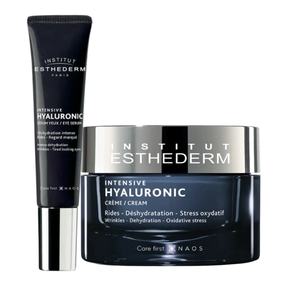 Kliknij na zdjęcie, aby je powiększyć Institut Esthederm Intensive Hyaluronic Kosemetikset Gesichtscreme 50 ml + Augenserum 15 ml